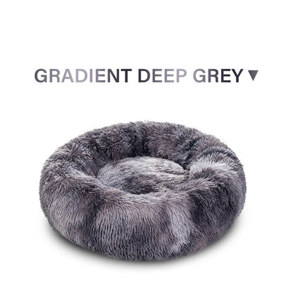 Calming Dog Bed for Small Dogs - Donut Washable Small Pet Bed, Anti-Slip Round Fluffy Plush Faux Fur Large Cat Bed