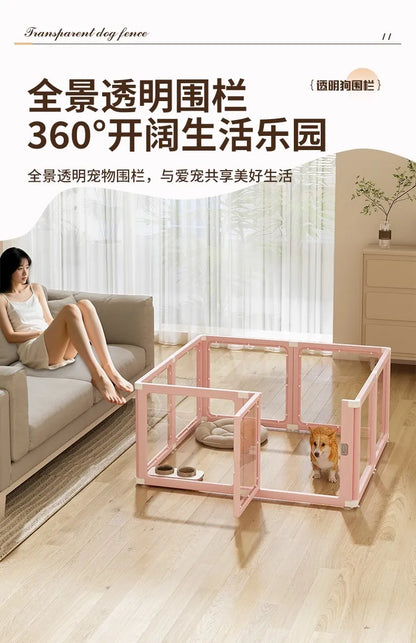 Minimalist Style Pet Supplies Pet Store Doghouse Acrylic Fence Small Pet Dog Interior Decoration Transparent Isolation Pet Bed