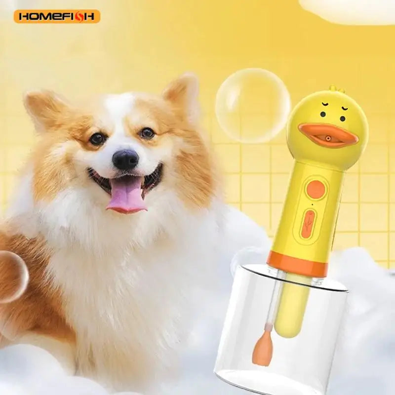 Yellow Duck Pet Cleaning Bathing Electric Foam Machine Usb Charging Automatic Soap Dispenser Foam Machine Pet Accessories