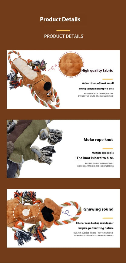 New Sell Well Plush Dog Toy Animals Shape Bite Resistant Squeaky Toys Corduroy Dog Toys For Small Large Dogs Puppy Pets Toys