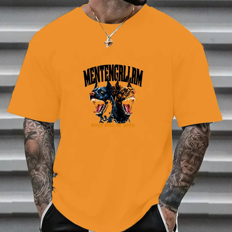 the BAD BOYS - Luxury Brand for Men's T-Shirt, Summer 100% Cotton High Quality Printed Dogs Short Sleeve T-Shirt, Street Fashion Top