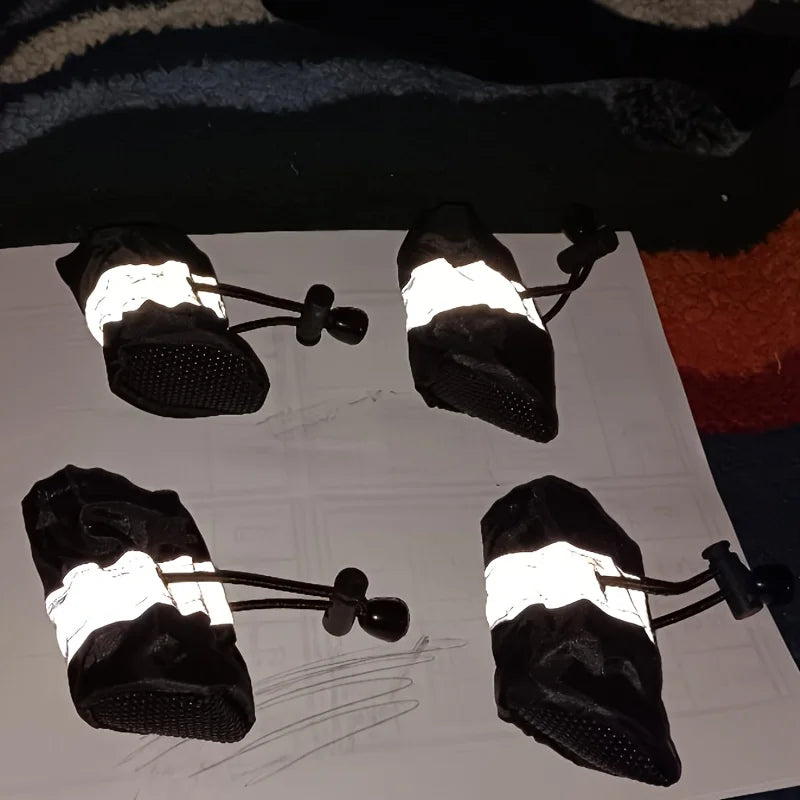 the SNUGGIE BOOTS - 4PCS Water-Resistant Dog Shoes for Small Dogs - Protect Your Pet's Paws and Keep Them Dry, Outdoor Rain Boots for Dogs