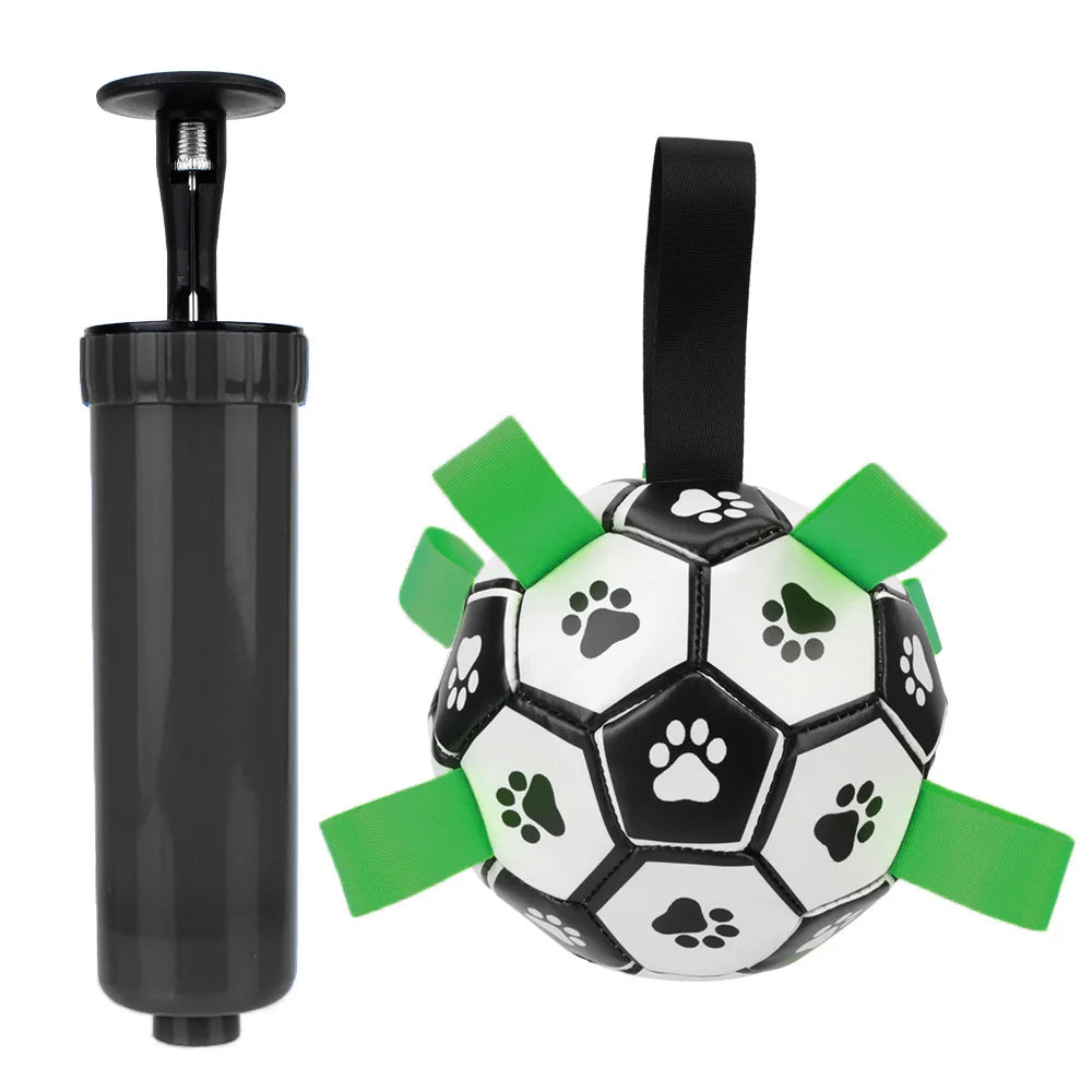 Pets Accessories Dog Bite Chew Balls Interactive Pet Football Toys 15cm Puppy Outdoor Training Soccer With Grab Tabs