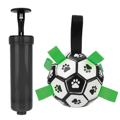 Pets Accessories Dog Bite Chew Balls Interactive Pet Football Toys 15cm Puppy Outdoor Training Soccer With Grab Tabs