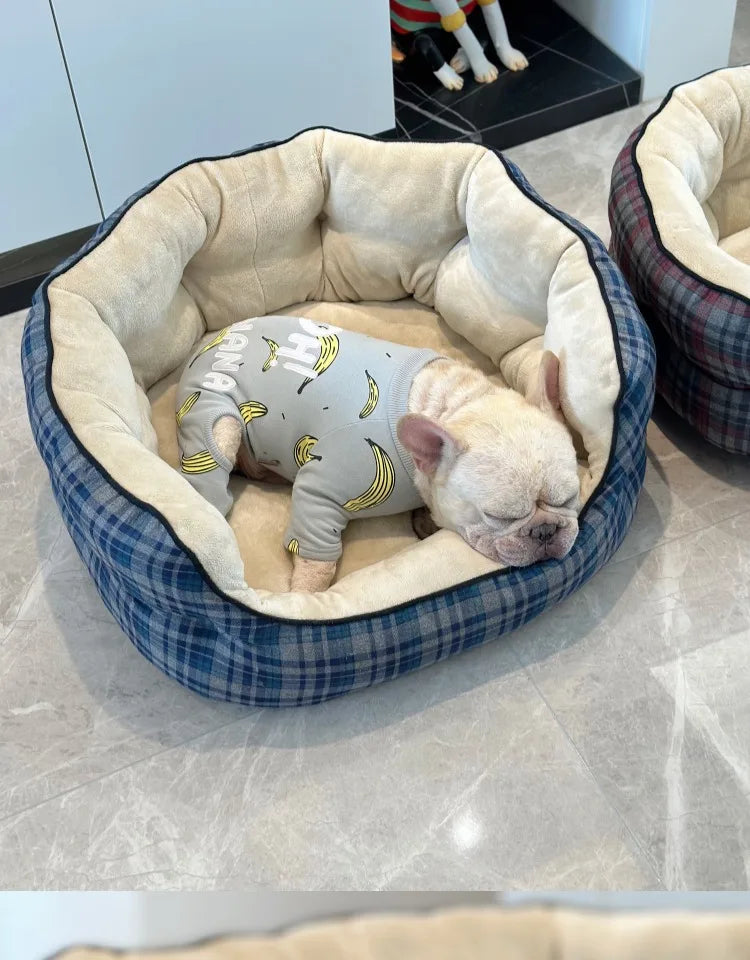 Deep Sleep Dog House High Back Warm Donut Bed for Small Medium Dogs Thick Plush Winter Bed for Teddy French Bulldog Puppies Cats