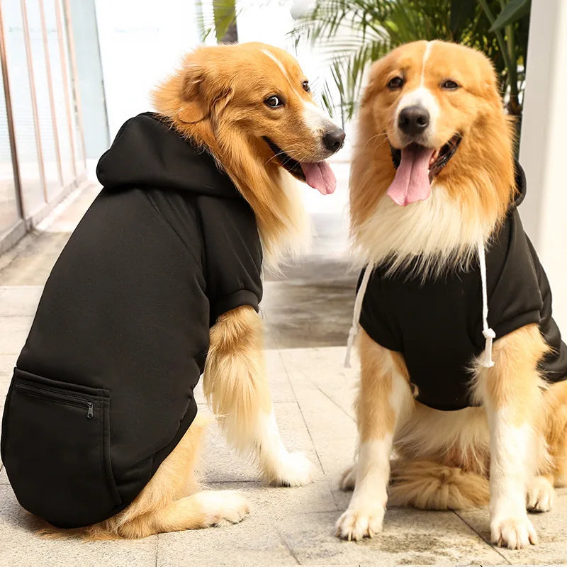 Big Dog Hoodies Autumn and Winter Pet Zipper Pocket Hoodies for Large Medium Sized Dog Clothes Pet Clothing