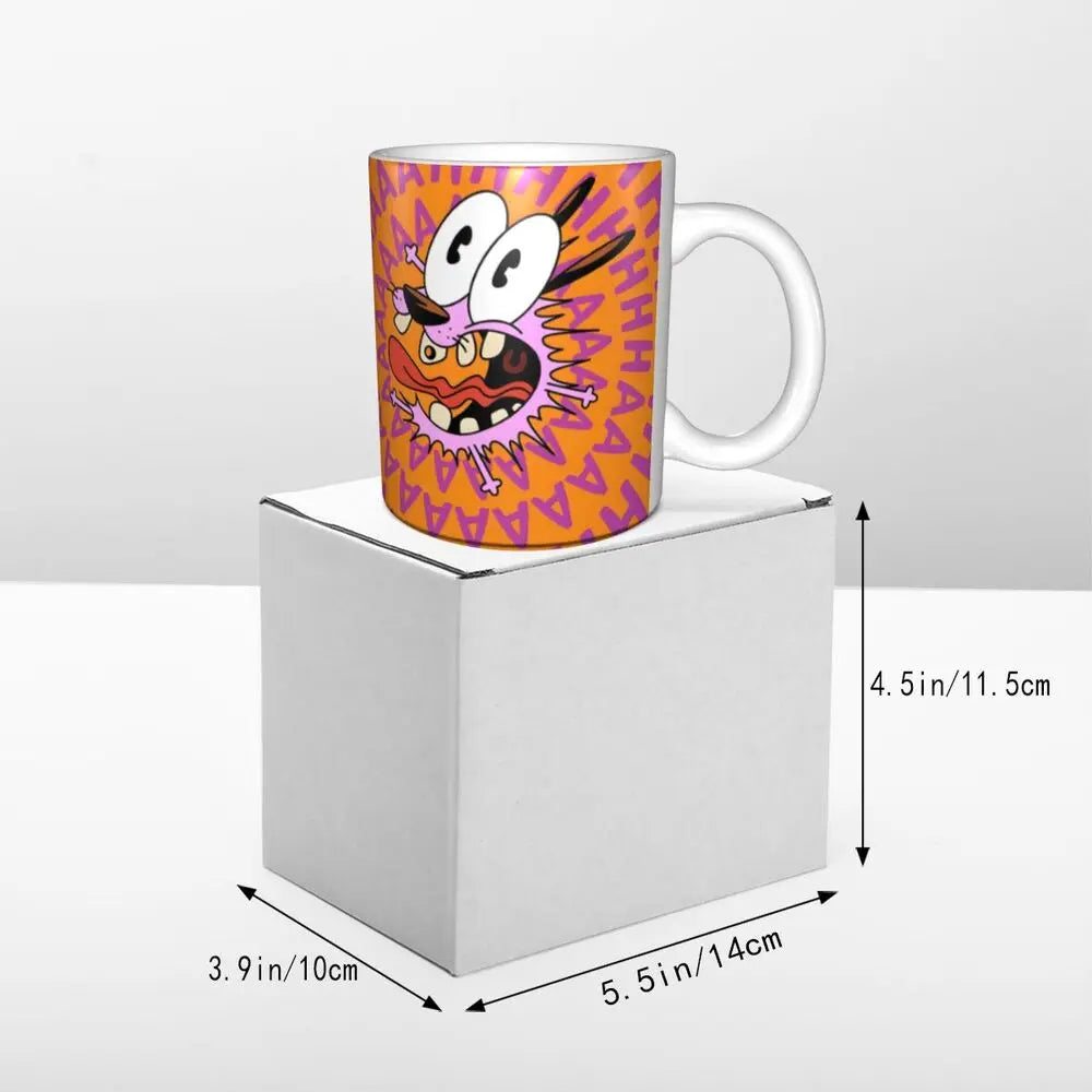 Personalized C-Courage The Cowardly Dog Coffee Mug DIY Ceramic Milk Tea Mug Cup