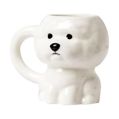Novelty Puppy Mugs Bichon Frise Puppy Ceramic Mug Cute Creative Home Drinking Cup Coffee Cup Couple Cup Festival Gifts