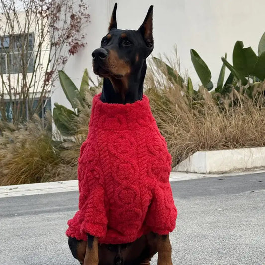 New Year Red Sweater For Media Large Dogs Warm Knit Dog Clothes Doberman Coats For Media Big Dogs ropa para perro