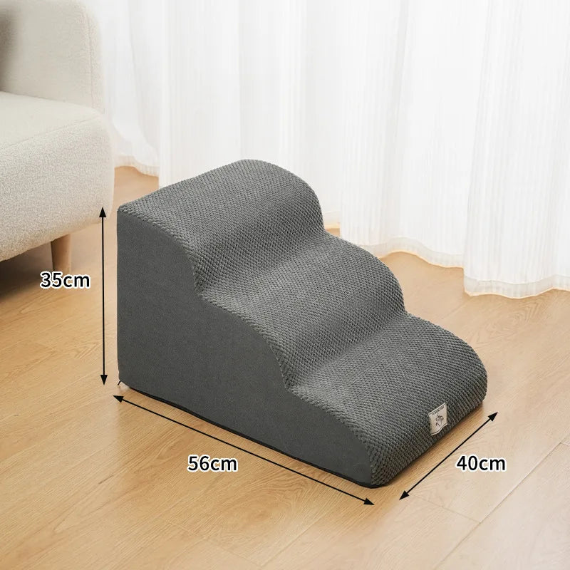 the DOGGY STAIRCASE - Non-Slip Pet Dog/Cat Ramp, Ladder Memory Foam Sponge, Older Dogs Sofa Removable and Washable Training Pet Ramp Stairs, Pet Supplies