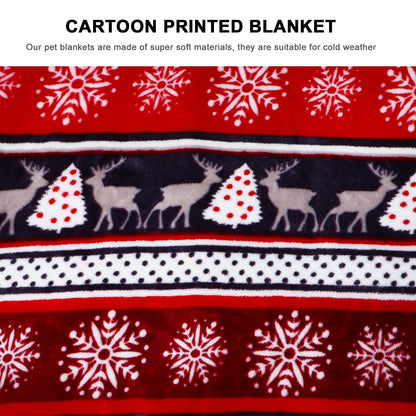 Pet Blanket Warm Thickened Flannel Mat Indoor Outdoor Dog Cat Sleeping Cushion Bed for Winter Soft Comfortable Easy Clean
