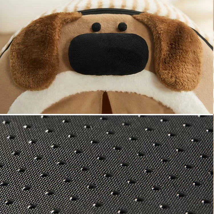 the BROWN DOGGY - Fully Removable Washable Cat/Dog Nest, Mat Winter House Pet Bed Cave, Small Animals Warm Sleep Mat, Semi-Enclosed Security Carton