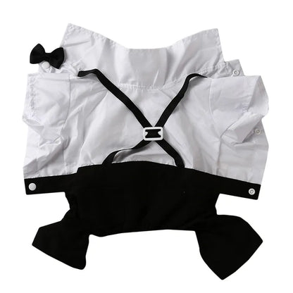 Costume Pet Dog Tuxedo Suit Cat Dog Wedding Birthday Party Formal Shirt with Bow Tie for Puppy Small Medium Dogs Costume Clothes