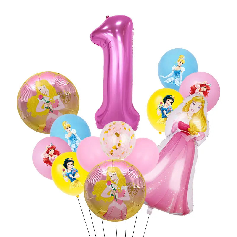 Disney Princess Birthday Decoration Tableware Paper Cups Plates Balloons Tablecloth Backdrop Banner Party Supplies For Baby Kids