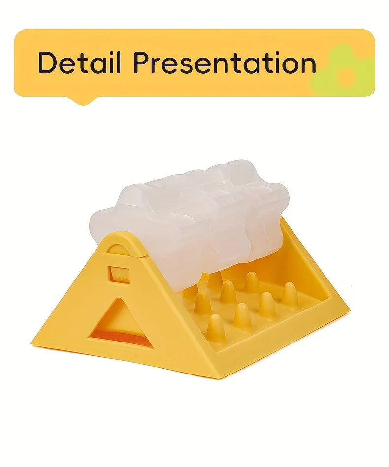 the MEALMAZE TRIANGLE FEEDER - Interactive Dog Food Dispenser Toy, Plastic Slow Feeder with Triangular Design, Pet Enrichment Activity Toy, Triangular Food Slot