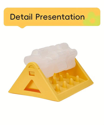the MEALMAZE TRIANGLE FEEDER - Interactive Dog Food Dispenser Toy, Plastic Slow Feeder with Triangular Design, Pet Enrichment Activity Toy, Triangular Food Slot