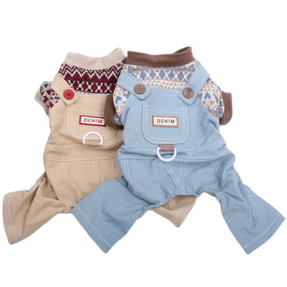 New Dog Cat Jumpsuit Sweater Pet Puppy Coat Jacket Autumn/Winter Clothes Overalls