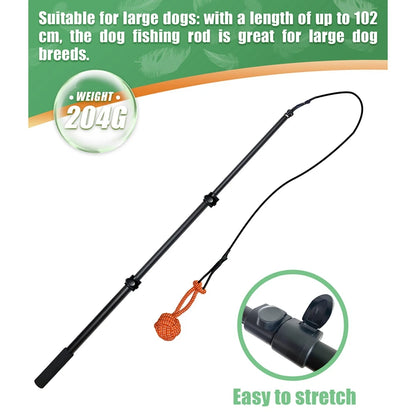 Dog Toy Flirt Pole Teeth Grind Training Extendable Interactive Funny Chasing Tail Teaser Exerciser for Pets Outdoor Playing Toys