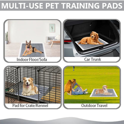 the ABSORBENT DOG PADS - 100/50/40/20PCS Absorbent Dogs Diapers, Disposable Puppy Training Pee Pads, Quick Dry Bamboo Charcoal Surface Mat, Clean Cushion
