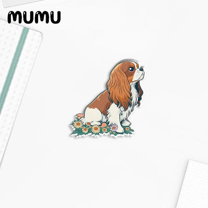 2023 New Dog Cat and Flowers Lapel Pin Cute Acrylic Brooches Handmade Epoxy Jewelry Shirt Bag Badge