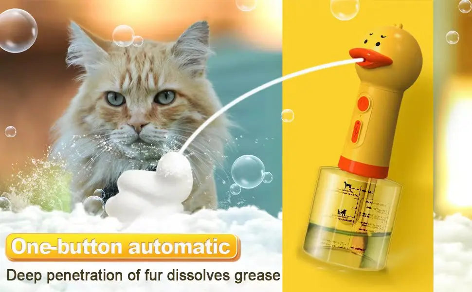 Yellow Duck Electric Foam Machine ,Handhold Automatic Soap Dispenser Foam Machine Launcher For Cat & Dog Bathing Pet Accessories