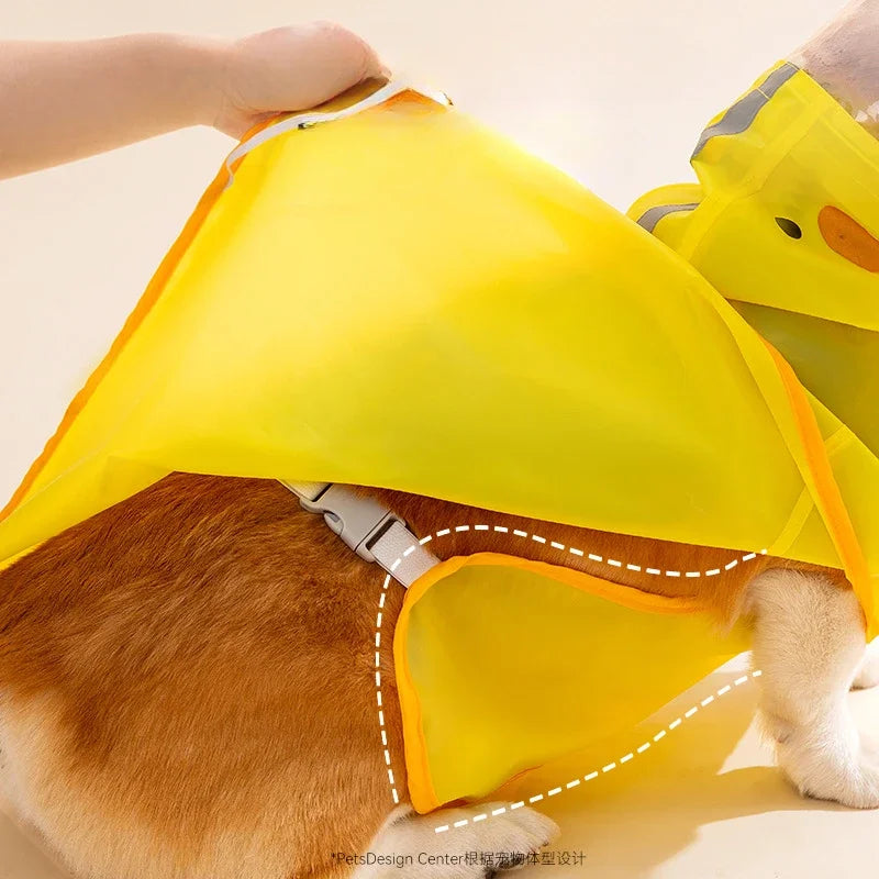 the DUCK'N'DRY RAIN PONCHO - Pet Dog Duck Shape Rainwear/Raincoat, Puppy/Pet Hooded Waterproof Jacket Clothes, Soft PVC Small Dogs Raincoat, Puppy Rain Poncho