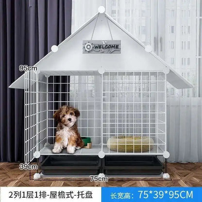 Simple Iron Living Room Dog Houses Indoor Balcony Pomeranian Teddy Dog Kennel Pet Fences Creative Home Puppy Courtyard Pet Cage
