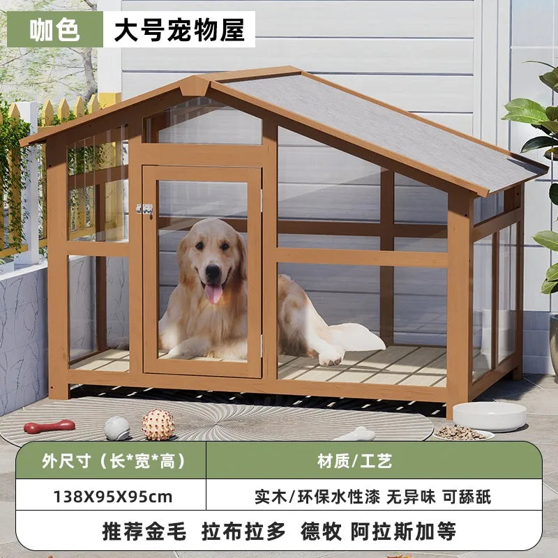 the ZEN DOGHOUSE - Doghouse Outdoor Warm and Rainproof Four-Season Universal Dog Cage, Outdoor Pet Nest Villa, Small Medium and Large Dog Sleeping