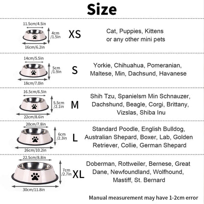 Stainless Steel Pet Bowl Cat  Dog Food Bowl Multi-Specification Anti-fall Food Bowl Food Bowl Feeding Pet Supplies 16 To 22 Cm