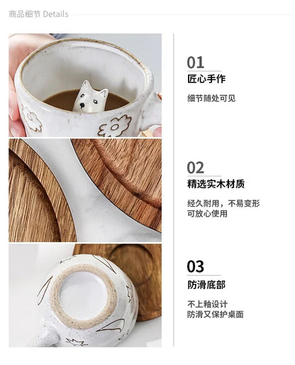 360ml Cups Ceramic Funny Cartoon Animal Tea Milk Cups Cute Handmade 3D Snail Daisy Dog Cat Coffee Mugs Creative Unique Gifts