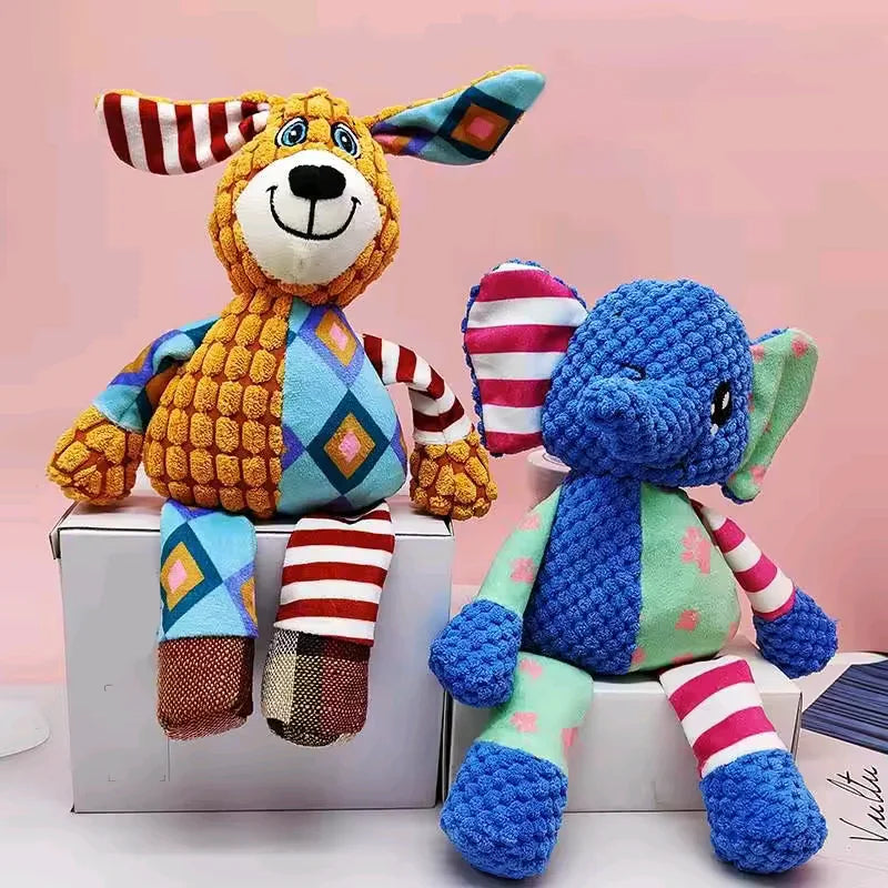 the TEETHETREASURE PLUSH - Pet Plush Toy, Cat/Dog Interactive Teething Toy, Animals Bite Resistant, Interactive Squeaky, Pet Dog Teeth Cleaning Chew Toy