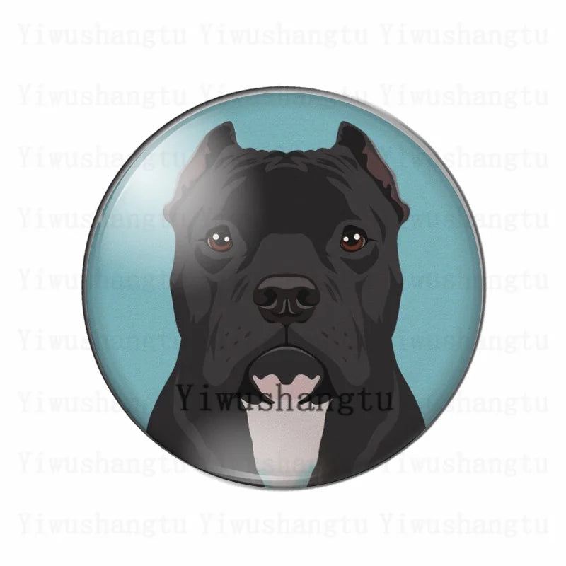 Lovely dog's head painting animal 12mm/20mm/25mm/30mm Round photo glass cabochon demo flat back Making findings
