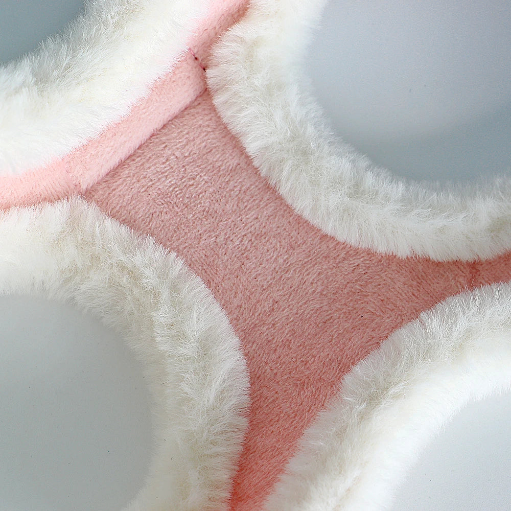 the FURHAVEN WINTER HARNESS SET - Winter Warm Dog Harness/Leash Set, Soft Fur Padded Dogs Vest Harness with Lead Leash, Adjustable for Small/Medium/Large Dogs/Cats