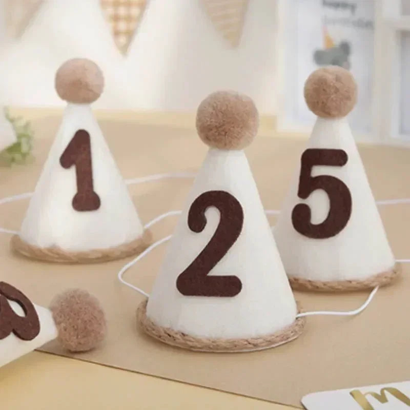 강아지 모자 Pet Birthday Hat Dog Hat Non-woven Fabric Number Hats Headband Felt Digital Birthday Celebration Hat Шапка Для Собак