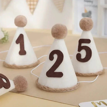 강아지 모자 Pet Birthday Hat Dog Hat Non-woven Fabric Number Hats Headband Felt Digital Birthday Celebration Hat Шапка Для Собак