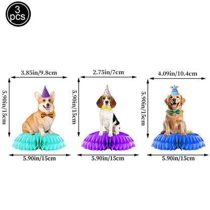 Dog Party Table Decoration Paper Plates Nakpins Banner Hangings Cake Toppers Gift Bags Stickers Kids Puppy Themed Party Supplies