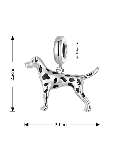 WOSTU 925 Sterling Silver Pet Dog Charm Pomeranian Pendant Yorkshire Terrier Locket Cute Original Fit for Women Bracelet DIY