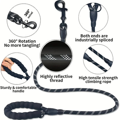 the SUREFLEX HEAVY-DUTY LEASH - Reflective Dog Leash with Comfortable Padded Handle - Double Heavy Duty Traction Rope for Strong Dogs - Enhance Safety and Control