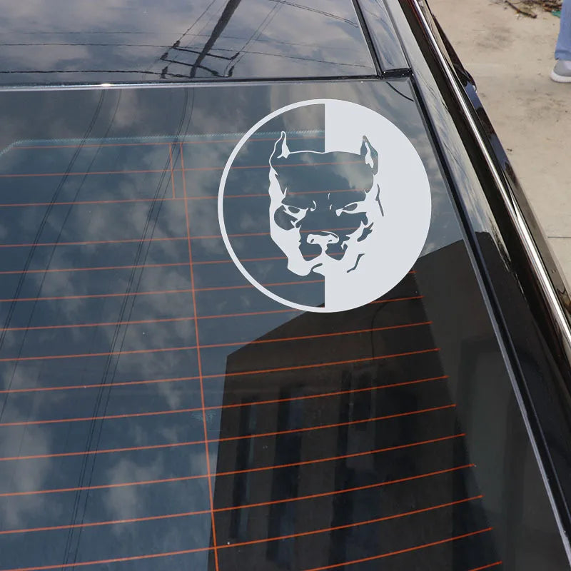 Bulldog Car Stickers Reflective Decals Funny Waterproof Pitbull Dog Car Vinyl Decals Decoration for Fuel Tank Cap 12cmx12cm