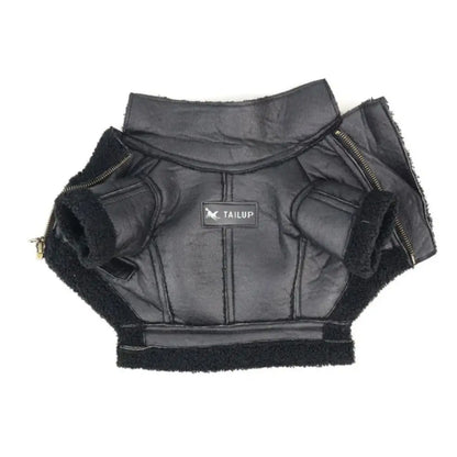 Pet Accessories Thickened Dog Leather Jacket Coat Warm Windproof Dog Motorcycle Jacket Velvet Winter Pet Clothes Photograph
