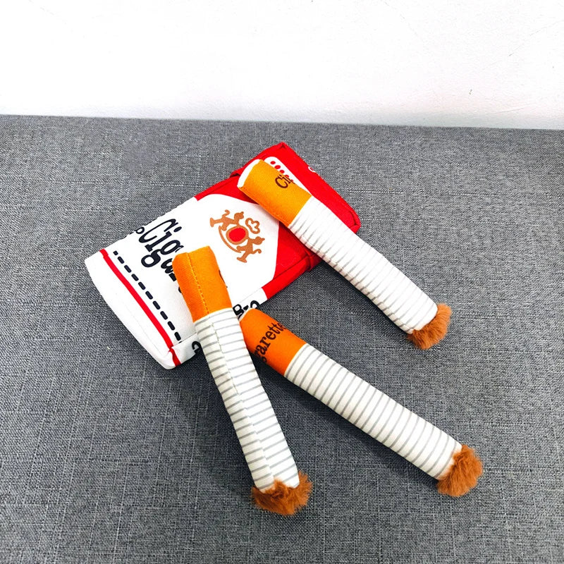 Creative Cigarette Interactive Giggles Dog Toys Funny Interactive Plush Dog Toys Funny Plush Chewing Toy Cigaret Box Pet Gifts