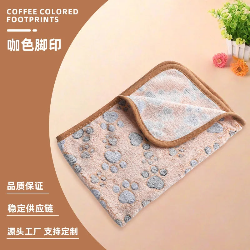 Pet Blanket Encrypted Fleece-lined Double-sided Flannel Blanket Autumn Winter Quilt Warm Blanket Dog Bed Pad Cat Dog Supplies