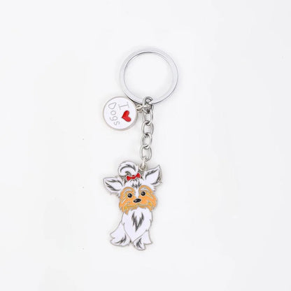 Pet dog car keychain pendant creative metal accessories key ring holiday gifts
