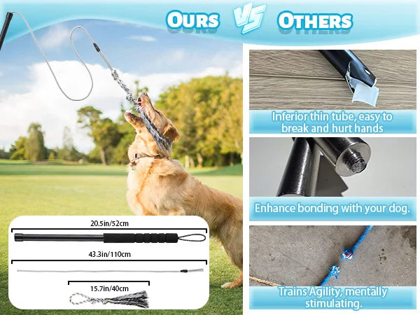 Flirt Pole for Dogs Interactive Dog Toys Durable Heavy Duty Dog Flirt Pole Suitable for Small and Medium Dogs Great Exercise