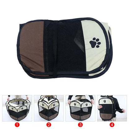 the DOGGY PLAYPEN - Portable Foldable Pet Tent Kennel, Octagonal Fence Puppy Shelter, Easy to Use Outdoor Easy Operation Large Dog Cages, Cat Fences