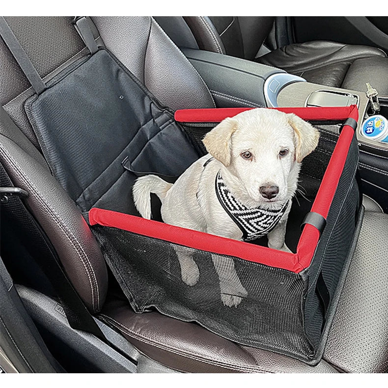 Dog car seat cover foldable hammock pet harness cat bag basket stable and foldable travel pet dog and cat safety car seat