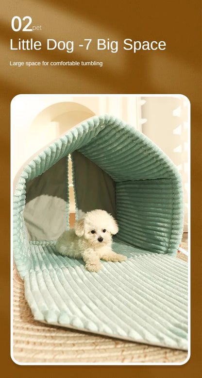 Winter Warm Small Dog House Closed Pet Winter Kennel House Cat Nest Four Seasons Universal