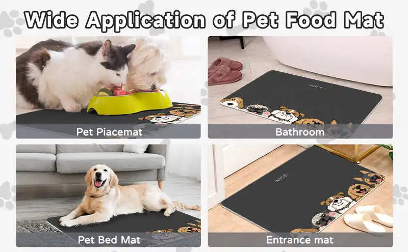 VIKAMA Cute Dog Anti-Dirt Pet Mat-Waterproof, Oil-Resistant, Food-Safe, Quick-Drying, Scratch-Resistant, Easy To Clean