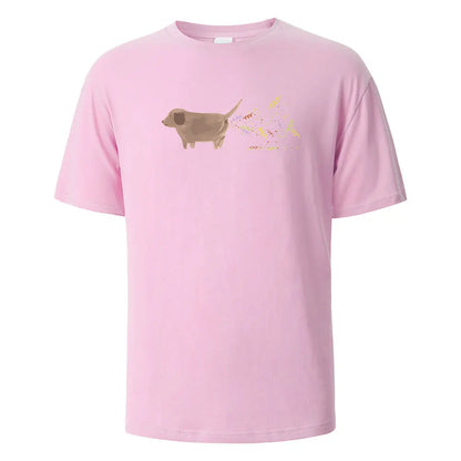 the BIRTHDAY DOG FART - Birthday Dog Print T-Shirt, 100% Cotton Summer Tees for Men/Women, Oversize Casual Tops