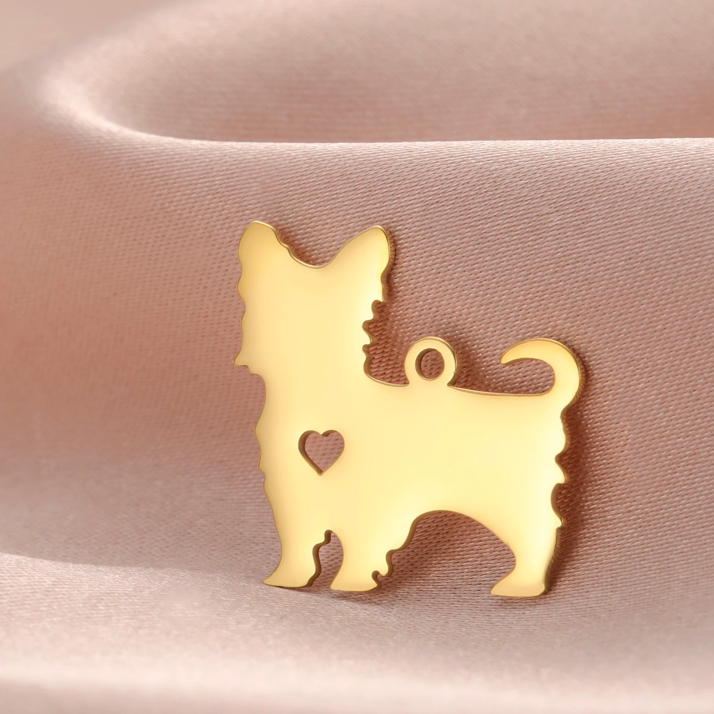 5 pieces/batch Cute Sausage Dog Wolf Pendant Stainless Steel DIY Earrings Bracelet Jewelry Fashion Jewelry Making